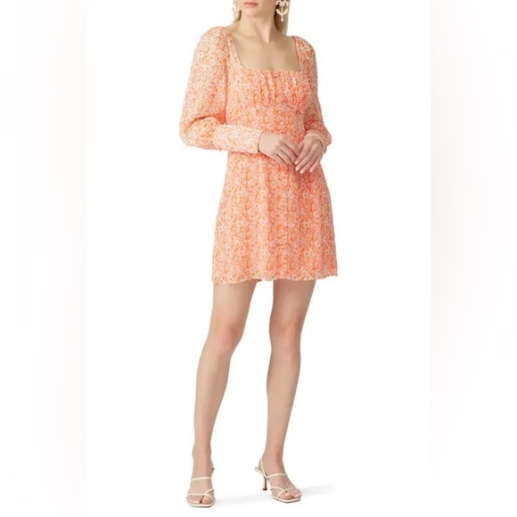 REVOLVE The East Order Bianca Orange Mini Dress - Picture 2 of 13
